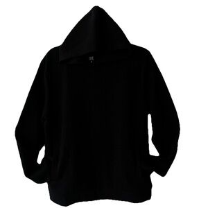 FRYE Mens Donegal Hoodie Black Textured Pullover Ultrasoft Size M Breathable NWT